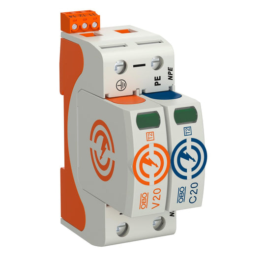 Surge arrester V20, 1-pole + NPE and remote signalling, 320 V OBO Type 5095341